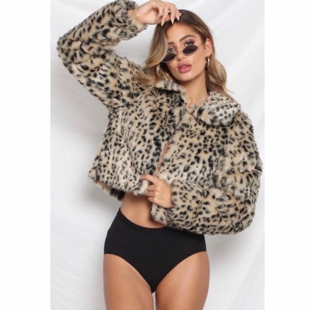 31• 2X H P* Seven Wonders Femme Leopard Coat S. 10 $130 - Picture 2 of 8